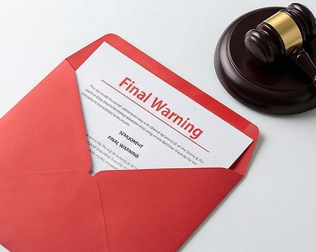 赤い封筒は訴訟予告の最終警告書