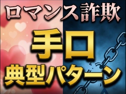 ロマンス詐欺への注意が必要な手口の典型パターン