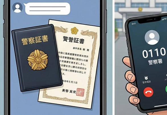 逮捕状や警察手帳の画像を偽装して信じ込ませる罠