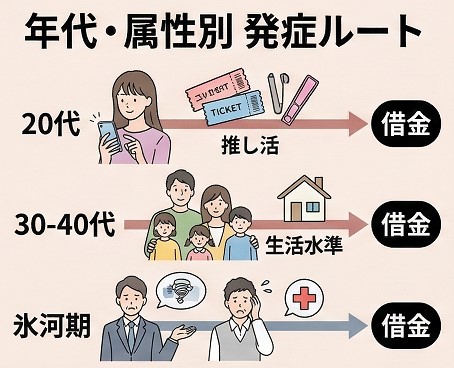 【年代・属性別】借金が静かに忍び寄る「発症ルート」