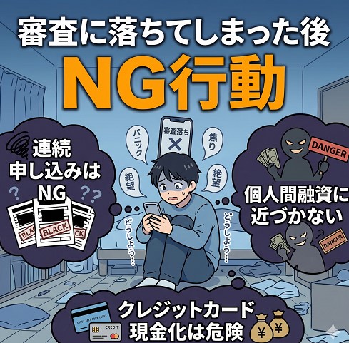 審査に落ちてしまった後のNG行動