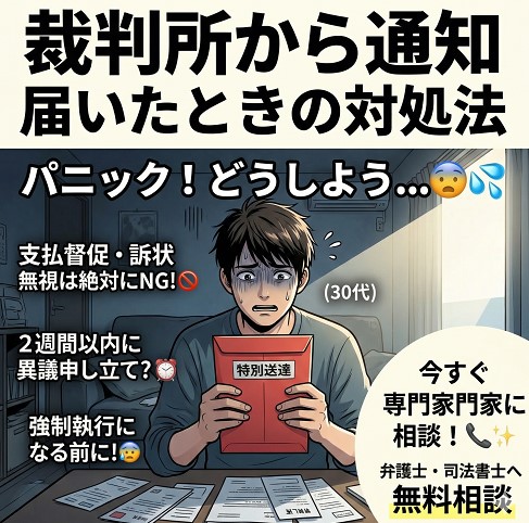 裁判所から通知が届いたときの対処法