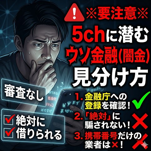 ※要注意※ 5chに潜む「ウソ金融（闇金）」の見分け方