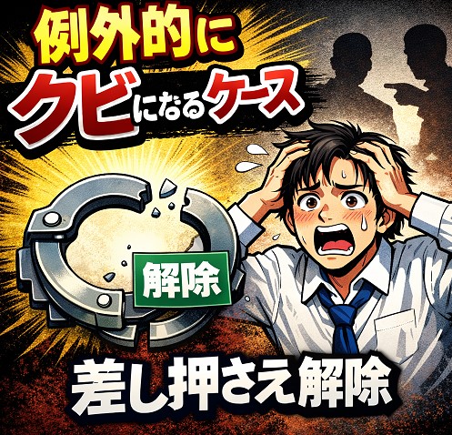 例外的にクビになるケースと差し押さえ解除の方法