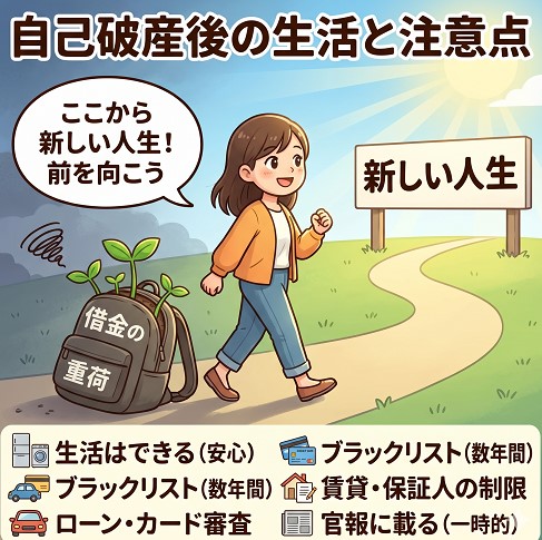 自己破産後の生活と注意点