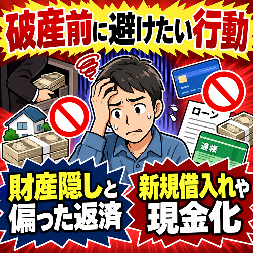 破産前に避けたい行動